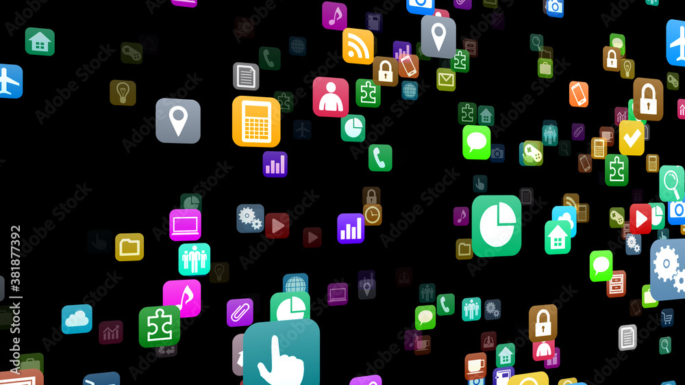 Technology Icon Network Symbol Digital devices on the Internet 3D illustration Technology Icon Network Symbol Digital devices on the Internet 3D illustration