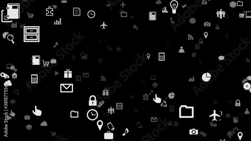 Technology Icon Network Symbol Digital devices on the Internet 3D illustration