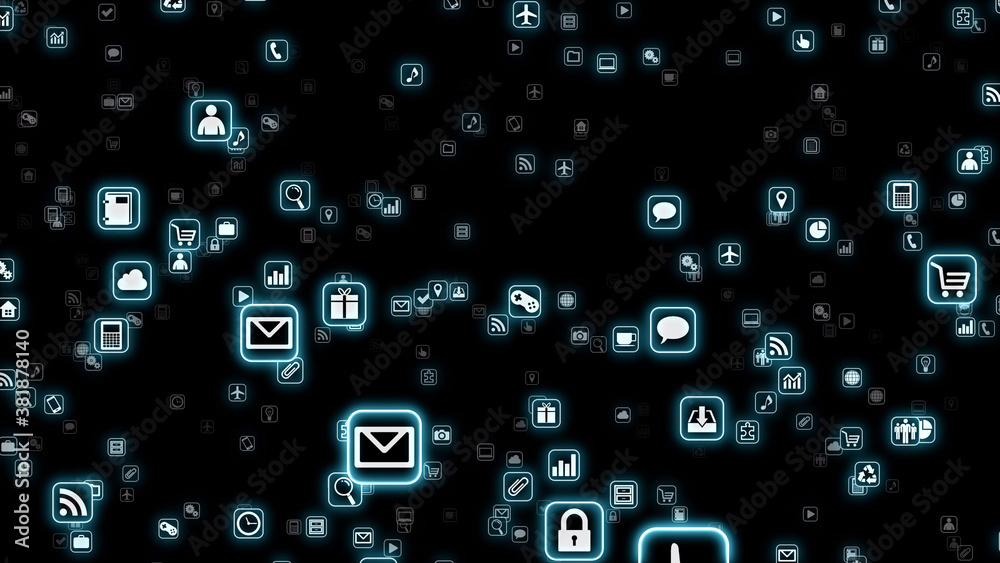 Technology Icon Network Symbol Digital devices on the Internet 3D illustration Technology Icon Network Symbol Digital devices on the Internet 3D illustration