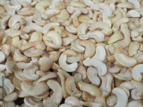 Close-up Raw Cashew nut, Can use as background or wallpaper