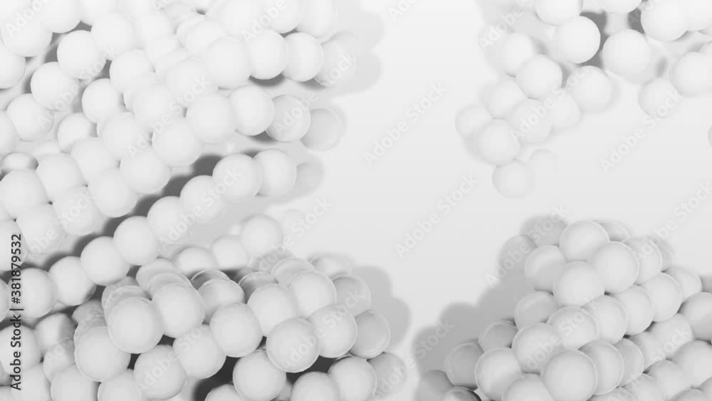 3D spheres moving against white background 3D spheres moving against white background
