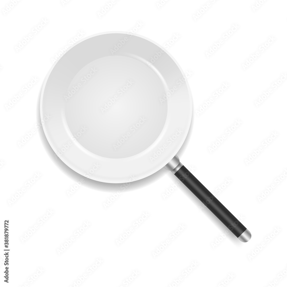 Realistic 3d Detailed Frying Pan with Handle . Vector Realistic 3d Detailed Frying Pan with Handle . Vector
