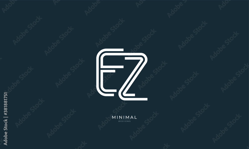 Alphabet letter icon logo EZ Alphabet letter icon logo EZ