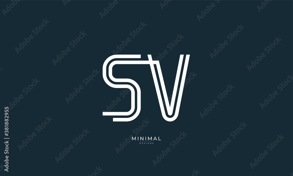 Alphabet letter icon logo SV Alphabet letter icon logo SV