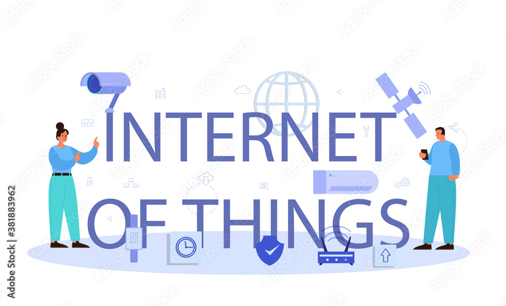 Internet of things control typographic header. Idea of cloud, Internet of things control typographic header. Idea of cloud,