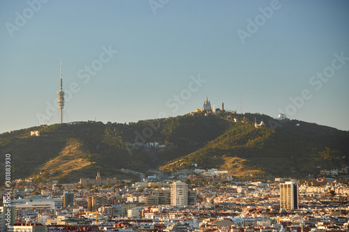 Obraz na płótnie The skyline of Barcelona, Spain w salonie