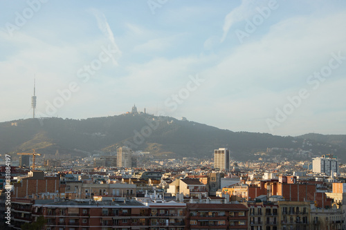 Obraz na płótnie The skyline of Barcelona, Spain w salonie