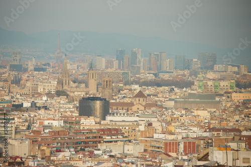 The skyline of Barcelona, Spain