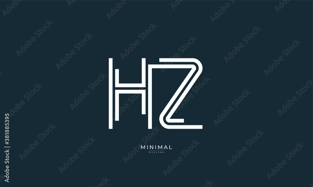 Alphabet letter icon logo HZ Alphabet letter icon logo HZ