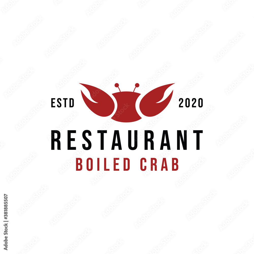 Obraz premium Crab Restaurant Logo design Vector