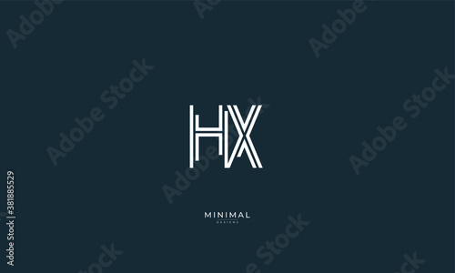 Alphabet letter icon logo HX