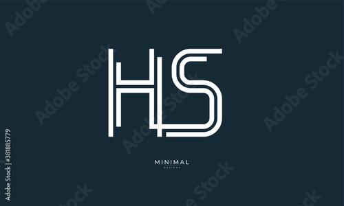 Alphabet letter icon logo HS