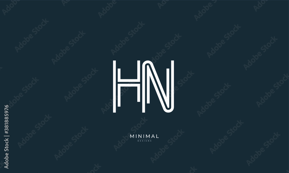 Alphabet letter icon logo HN