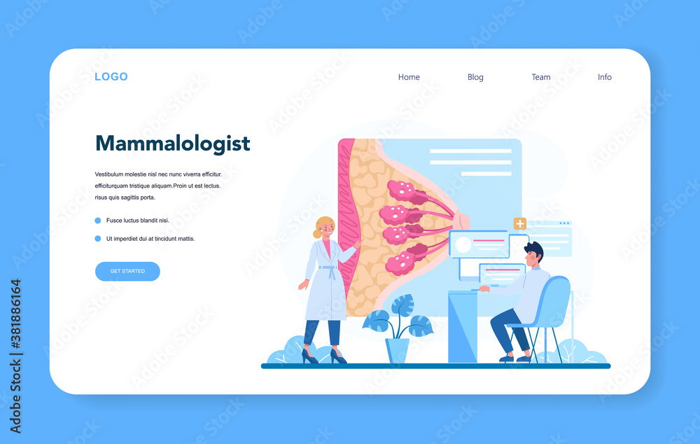 Mammologist web banner or landing page. Idea of healthcare