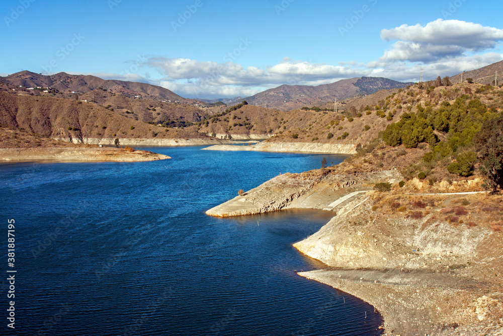 Malaga, Spain: Reservoir el Limonero on the river Guadalmedina north of town, important for water supply of the city. 