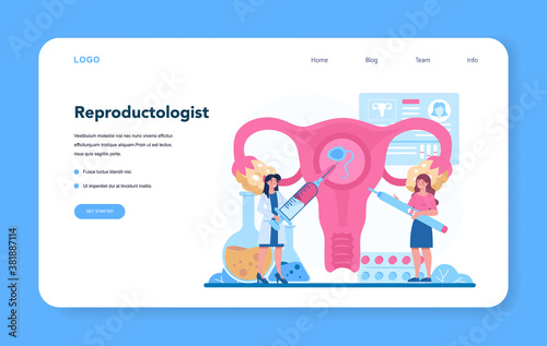 Reproductologist and reproductive health web banner or landing