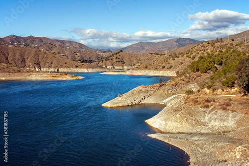 Malaga, Spain: Reservoir el Limonero on the river Guadalmedina north of town, important for water supply of the city. 