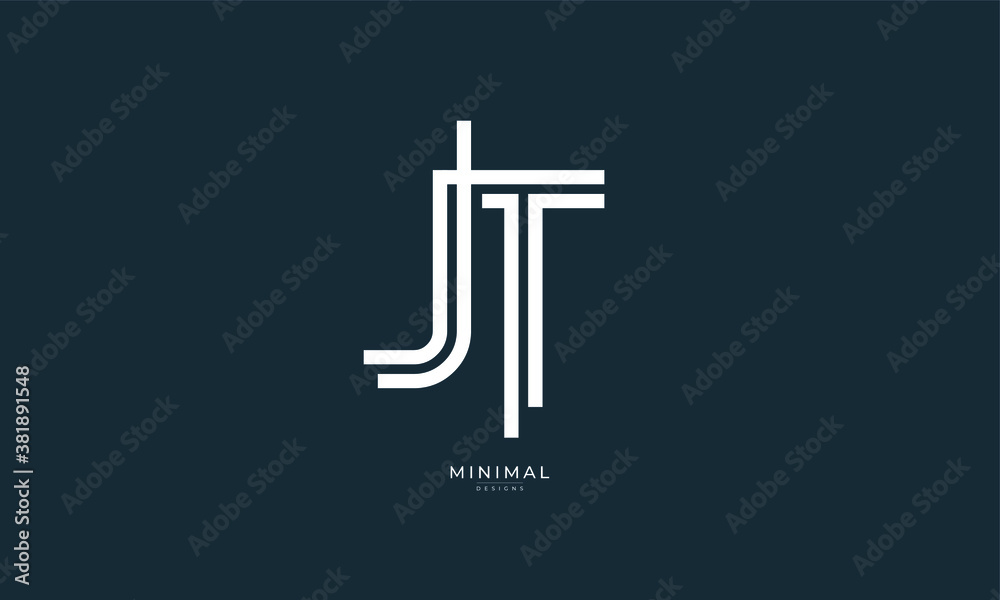 Alphabet letter icon logo JT