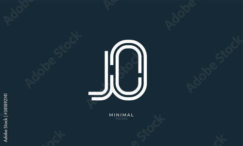 Alphabet letter icon logo JO