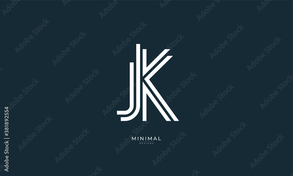 Alphabet letter icon logo JK