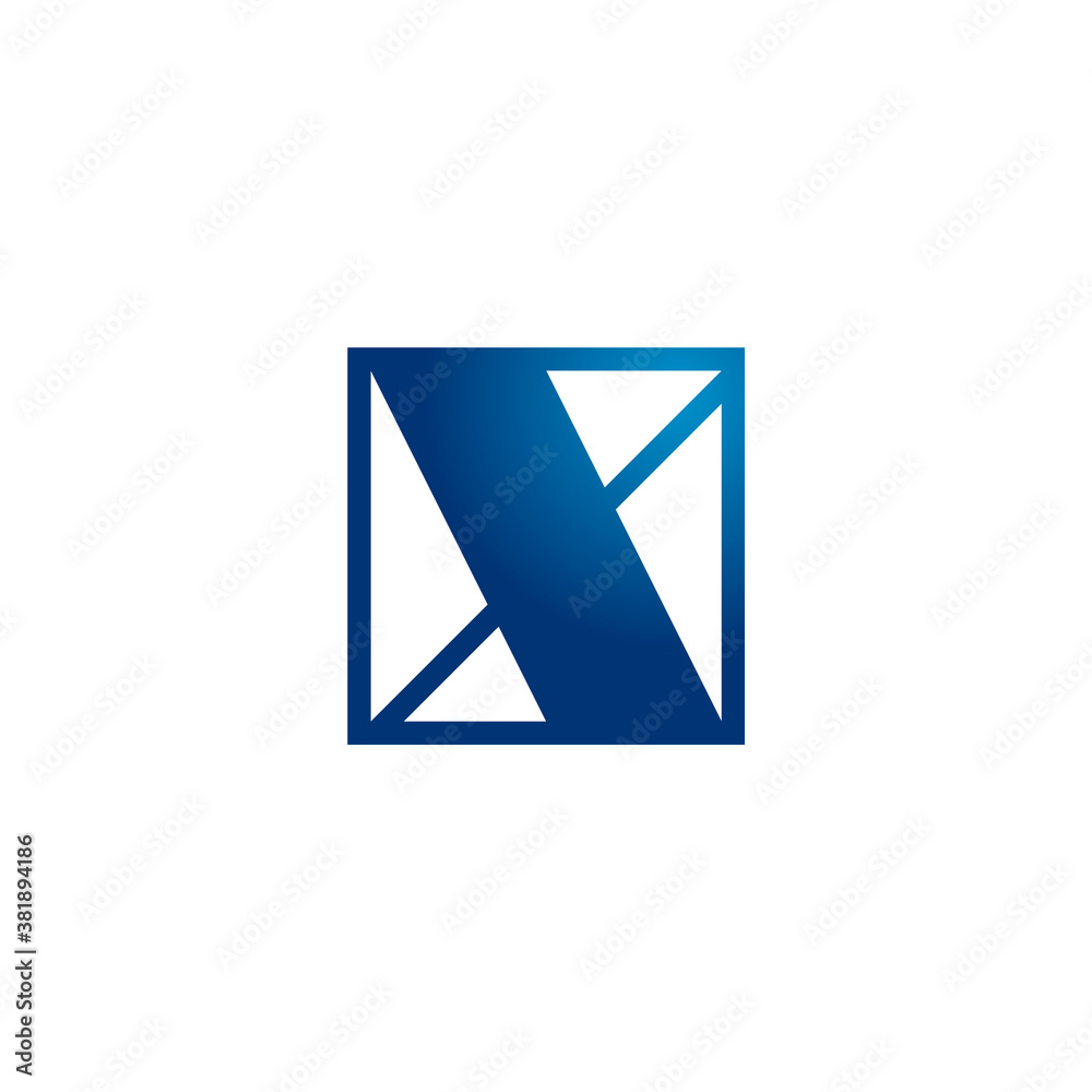 modern logo of letter x inside a square shape modern logo of letter x inside a square shape