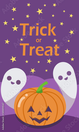 Happy Halloween Wallpaper. Trick or treat vector illustration background.