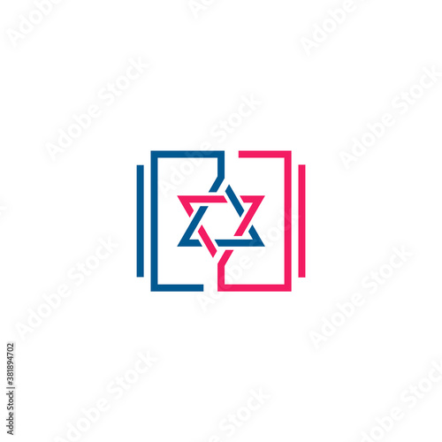 logo of two triangles forming a hexagram star