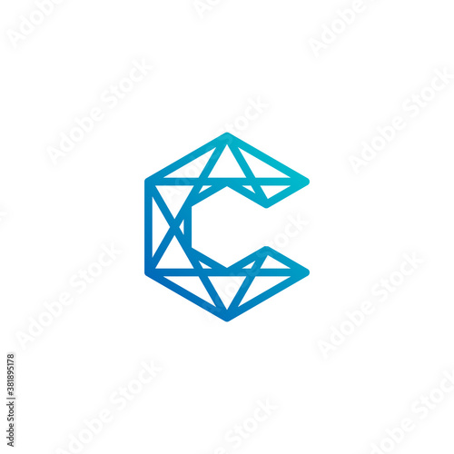 diamond logo from hexagonal letter c