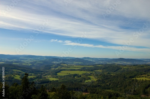 View of the wooded green hills of the Šumava National Park, Czech republic, European union, Middle Europe
