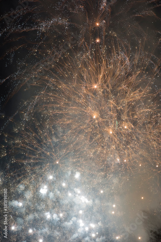 fireworks over black sky in valencia