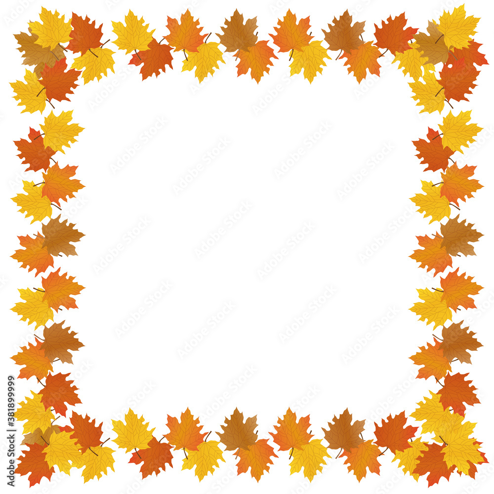 Autumn background.. Square marketing or halloween or thanksgiving vector frrame.