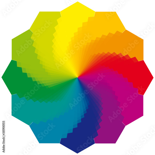Mandala Cercle d'Energie aux Couleurs Arc en Ciel - Roue Multicolore