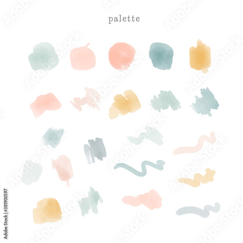 パステルカラーの水彩ベクター素材