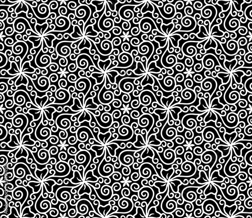 Abstract patterns seamless black and white doodle Sketch
