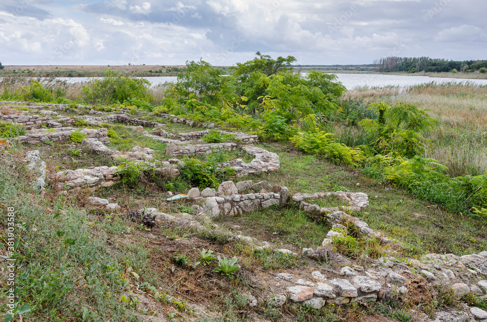 Ancient and prehistoric excavations on the Big Island on a lake near the village of Durankulak, Bulgaria