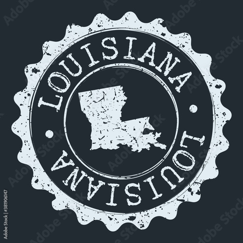 Louisiana Seal. Silhouette Postal Passport Stamp. Round Vector Icon Postmark.