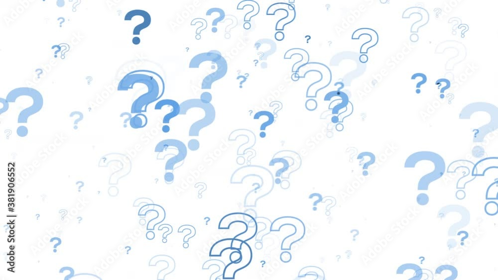 white background many questions loop