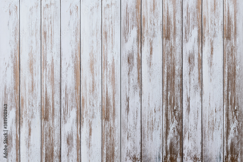 Wooden board white old style abstract background .