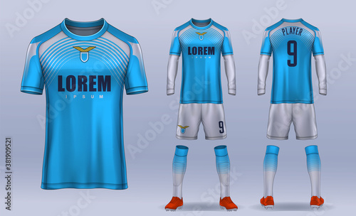 t-shirt sport design template, Soccer jersey mockup for football club. uniform front and back view.