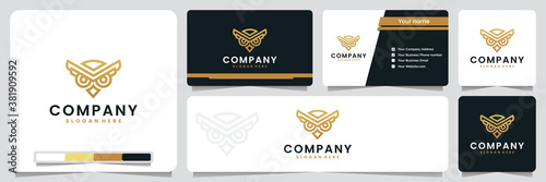 owl , elegant , luxury ,golden color, logo design inspiration