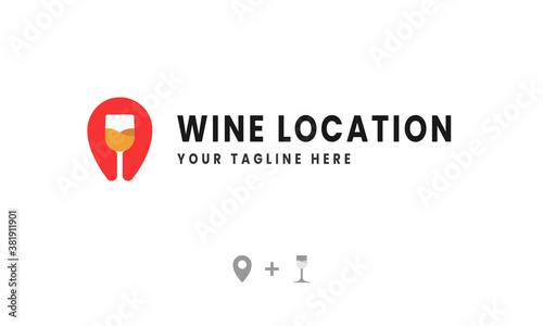 creative wine location logo design