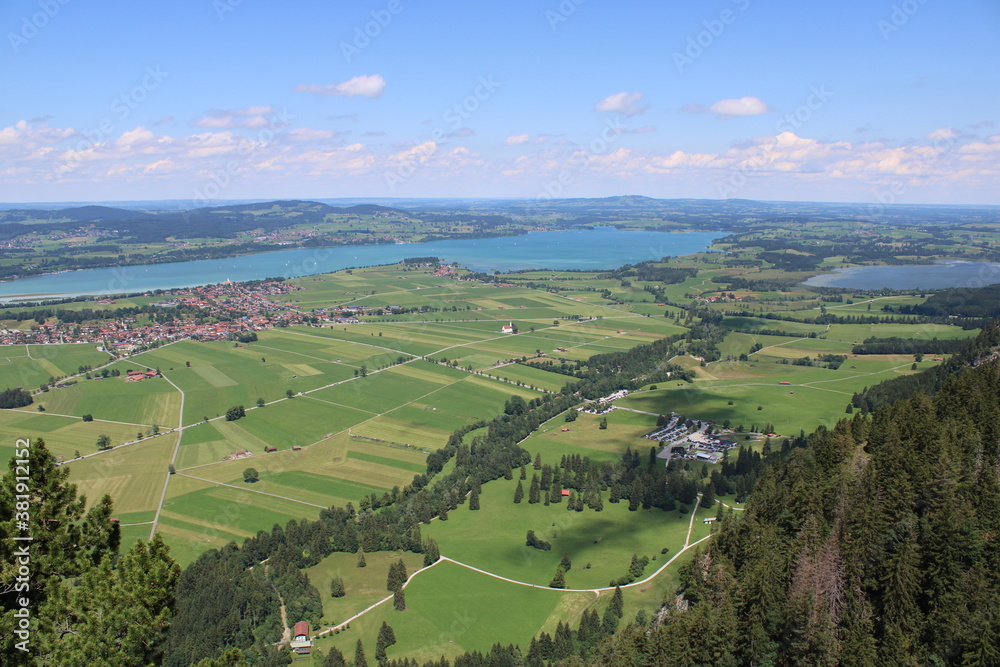 Enjoying the great view from the summit terminus of Tegelbergbahn in the Bavarian Alps