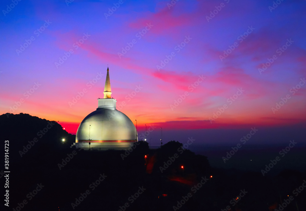 Mahaseya Stupa at sunset, Mihintale, Sri Lanka