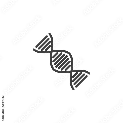 DNA helix line icon. linear style sign for mobile concept and web design. dna structure outline vector icon. Symbol, logo illustration. Vector graphics