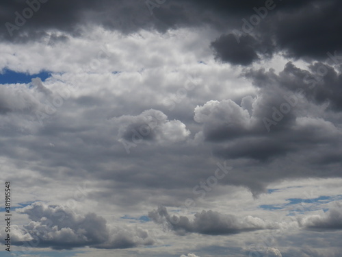 white clouds and blue sky