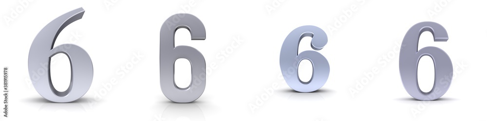 6 six sixth number silver sign 3d numerals isolated on white background 6 six sixth number silver sign 3d numerals isolated on white background