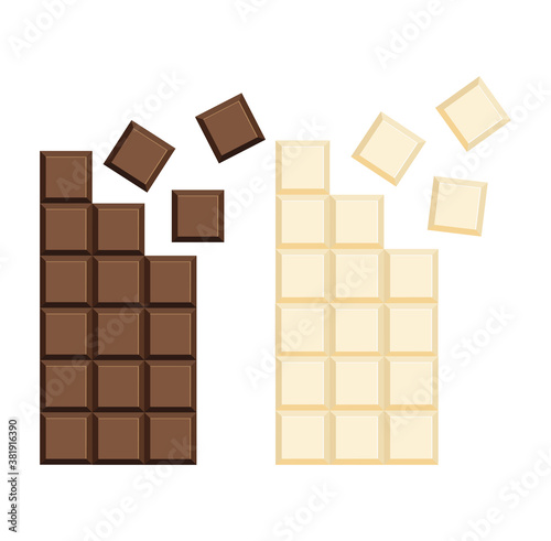 Milk chocolate bar vector illustration flat
