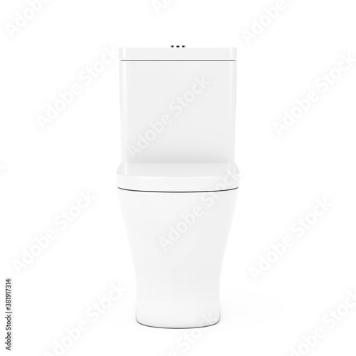 Modern White Ceramic Toilet Bowl. 3d Rendering