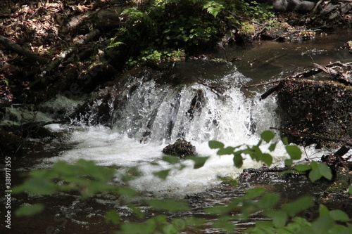 Kleiner Wasserfall im Frühling