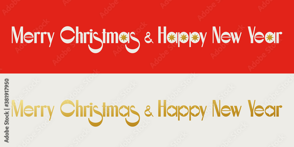 Elegant greeting card with calligraphic lettering of merry Christmas and happy New Year Elegant greeting card with calligraphic lettering of merry Christmas and happy New Year